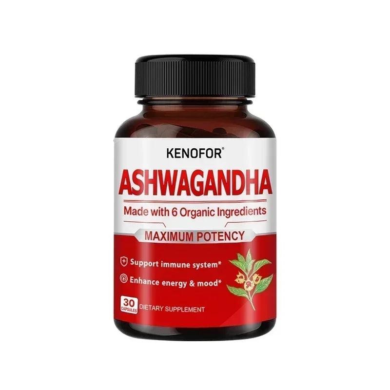 Organic Ashwagandha - 120 Veggie Capsules Pure Organic Ashwagandha Powder and Root Extract - Relieves Stress, Improves Mood