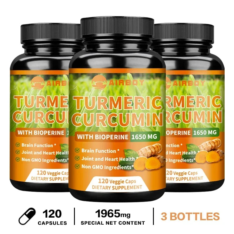 High Quality Turmeric Curcumin Capsules - with 95% Curcuminoids - Joint, Brain Cognitive & Digestive Health, Antioxidant