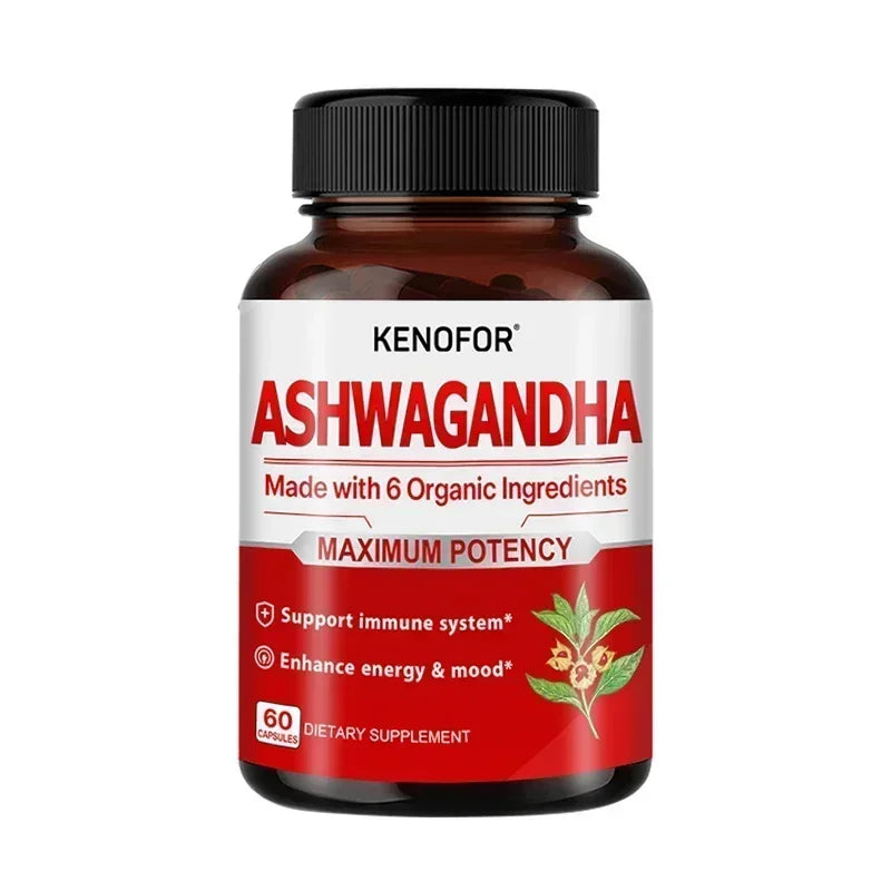 Organic Ashwagandha - 120 Veggie Capsules Pure Organic Ashwagandha Powder and Root Extract - Relieves Stress, Improves Mood