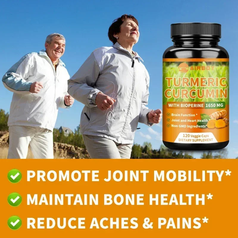 High Quality Turmeric Curcumin Capsules - with 95% Curcuminoids - Joint, Brain Cognitive & Digestive Health, Antioxidant